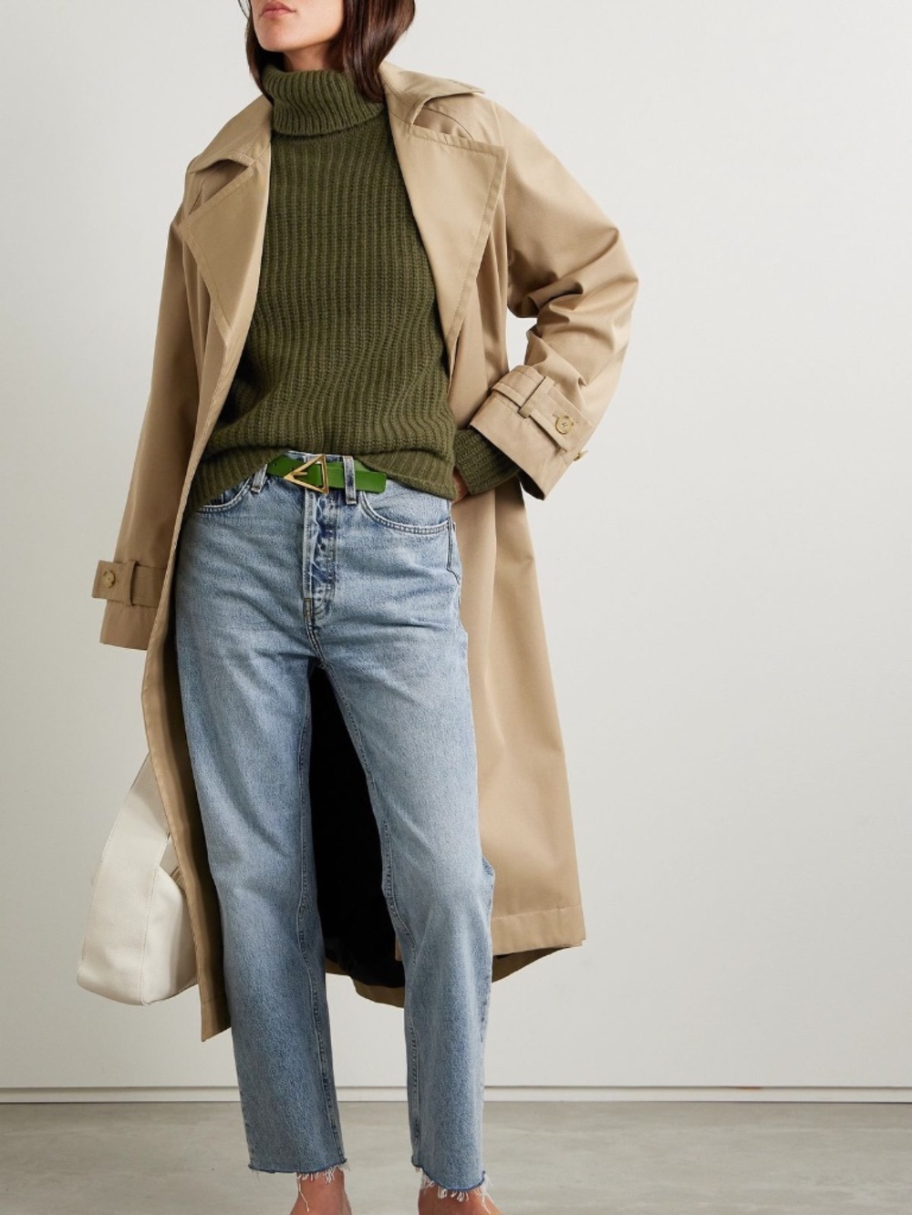 La Ligne Toujours Cashmere Turtleneck Sweater - Olive Green - Medium - EUC